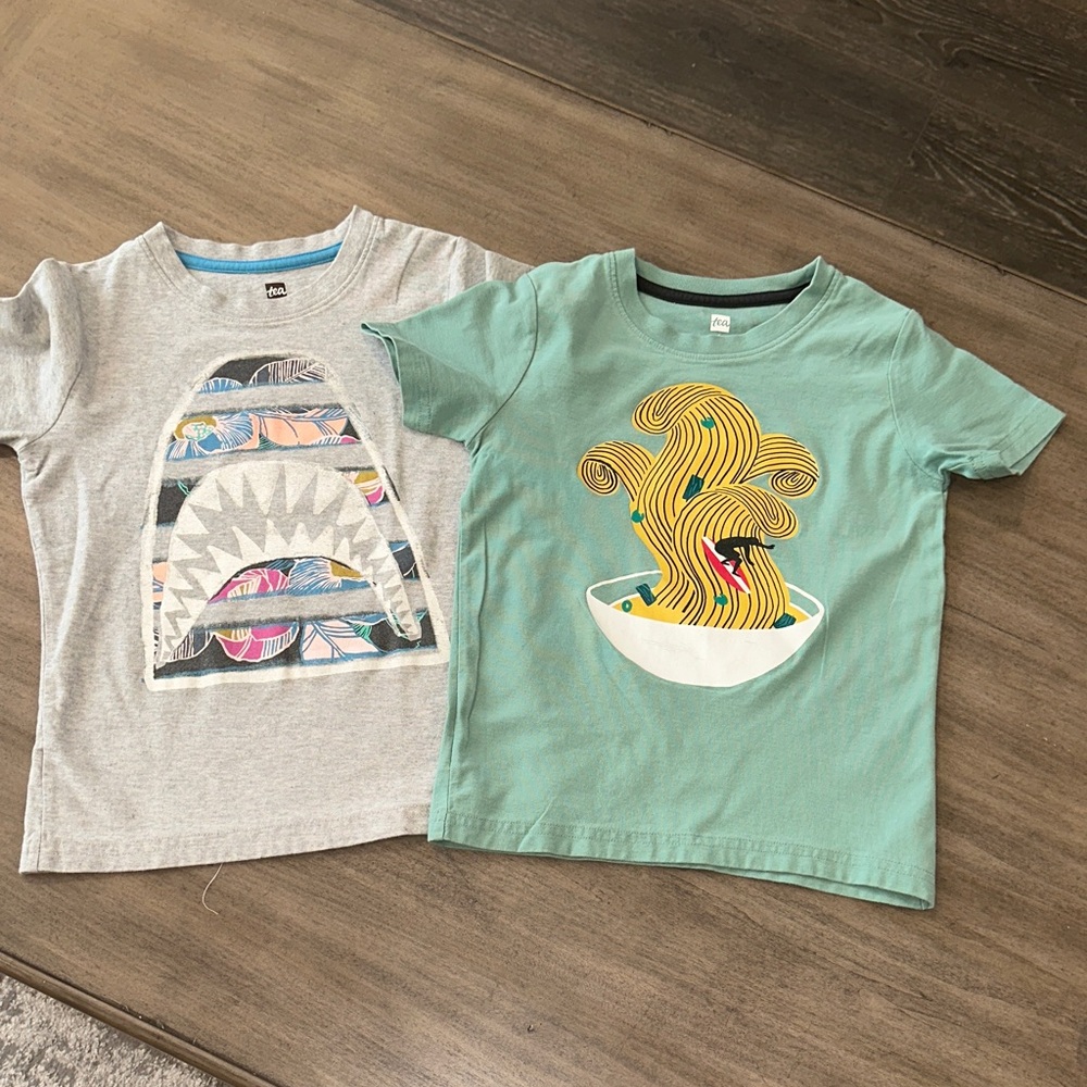 Tea Collection Gray and Green and bluish Graphic Tees